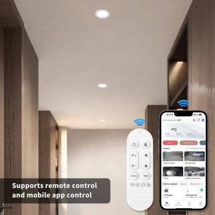 Immax NEO 07294L - hämardatav süvistatav laevalgusti DOWN LED/12W/230V Wi-Fi, läb. 12 cm, valge