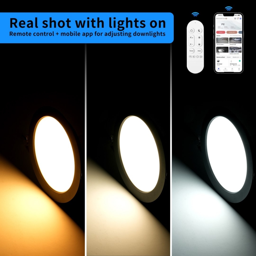 Immax NEO 07294L - hämardatav LED-laevalgusti DOWN LED/36W/230V Wi-Fi, Tuya läbimõõt 23 cm, valge