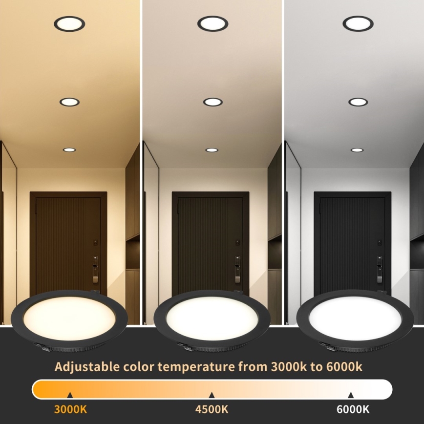 Immax NEO 07294L - LED-hämardatav süvistatav laevalgusti DOWN LED/36W/230V Wi‑Fi Tuya läbimõõt 23 cm must