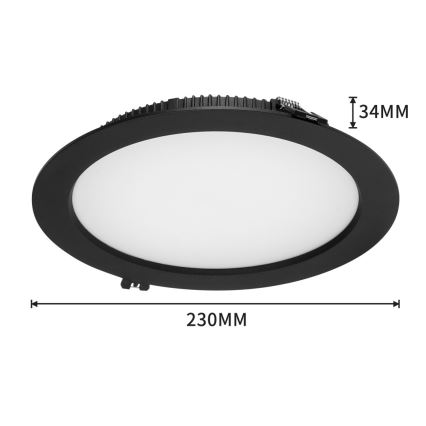 Immax NEO 07294L - LED-hämardatav süvistatav laevalgusti DOWN LED/36W/230V Wi‑Fi Tuya läbimõõt 23 cm must