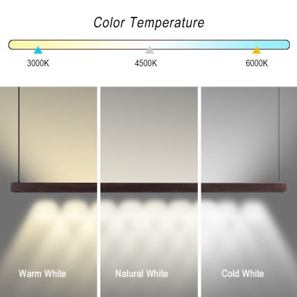 Immax NEO 07300L - MADEIRA LED hämardatav ripplühter kaablil LED/26W/230V Wi‑Fi Tuya 122 cm pähkel + kaugjuhtimispult