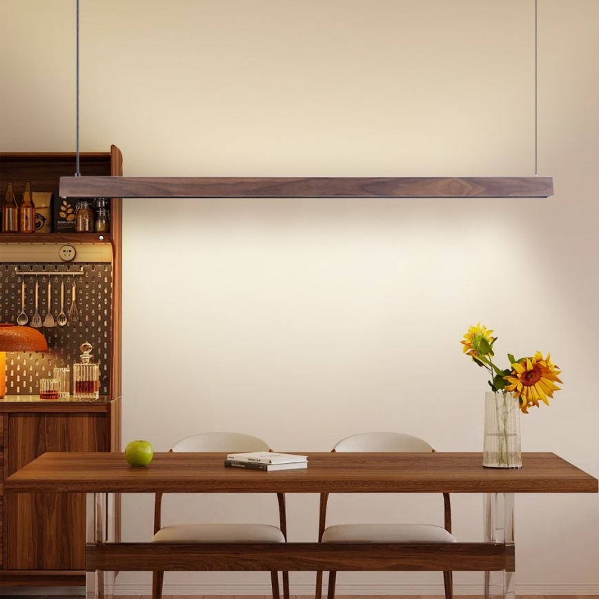 Immax NEO 07300L - MADEIRA LED hämardatav ripplühter kaablil LED/26W/230V Wi‑Fi Tuya 122 cm pähkel + kaugjuhtimispult