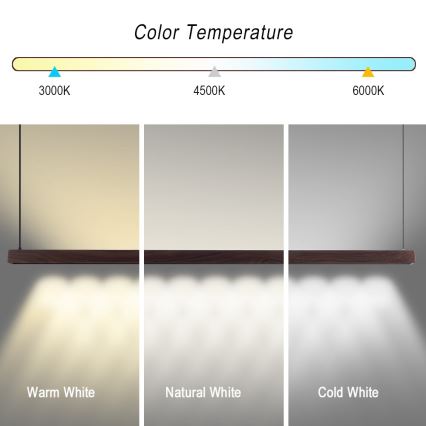 Immax NEO 07302L - LED hämardatav ripplamp kaablil MADEIRA LED/44W/230V Wi-Fi Tuya 202 cm pähkel + kaugjuhtimispult