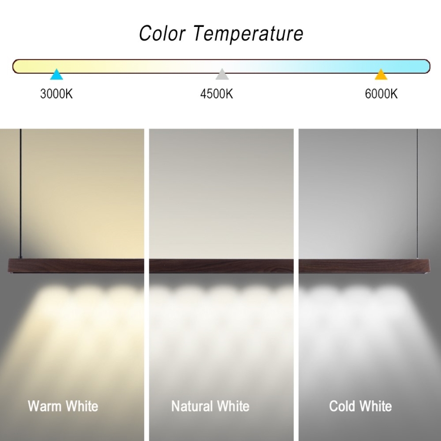 Immax NEO 07302L - LED hämardatav ripplamp kaablil MADEIRA LED/44W/230V Wi-Fi Tuya 202 cm pähkel + kaugjuhtimispult