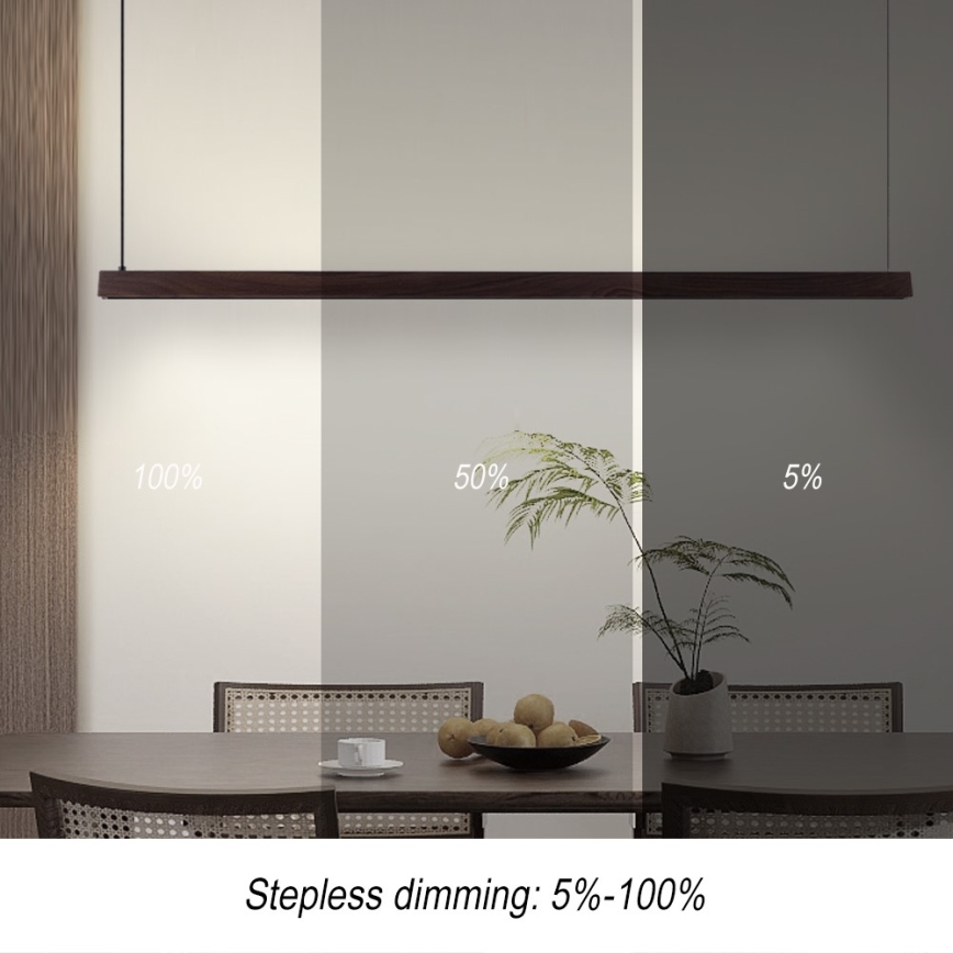 Immax NEO 07302L - LED hämardatav ripplamp kaablil MADEIRA LED/44W/230V Wi-Fi Tuya 202 cm pähkel + kaugjuhtimispult