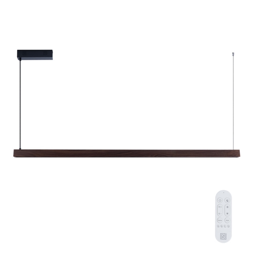 Immax NEO 07302L - LED hämardatav ripplamp kaablil MADEIRA LED/44W/230V Wi-Fi Tuya 202 cm pähkel + kaugjuhtimispult