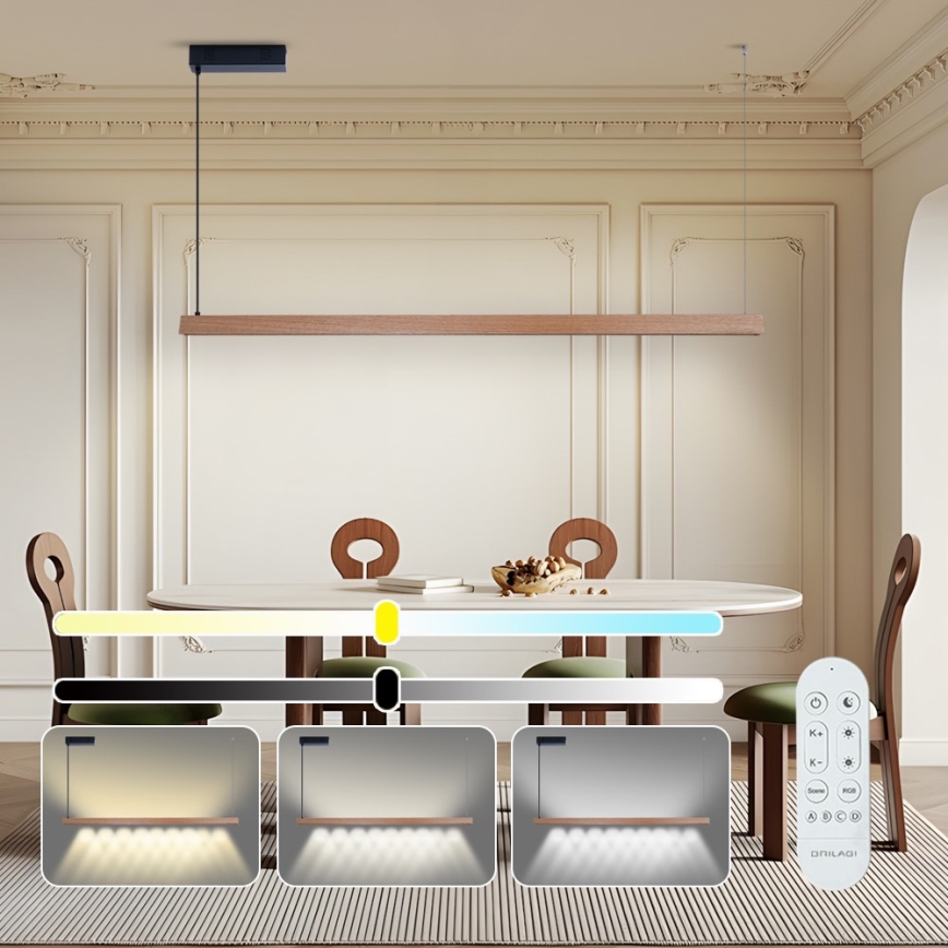 Immax NEO 07304L - hämardatav LED-rippvalgusti riputuskaabliga MADEIRA LED/33W/230V Wi‑Fi Tuya 152 cm tamm + kaugjuhtimispult