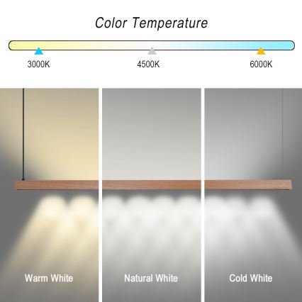 Immax NEO 07304L - hämardatav LED-rippvalgusti riputuskaabliga MADEIRA LED/33W/230V Wi‑Fi Tuya 152 cm tamm + kaugjuhtimispult