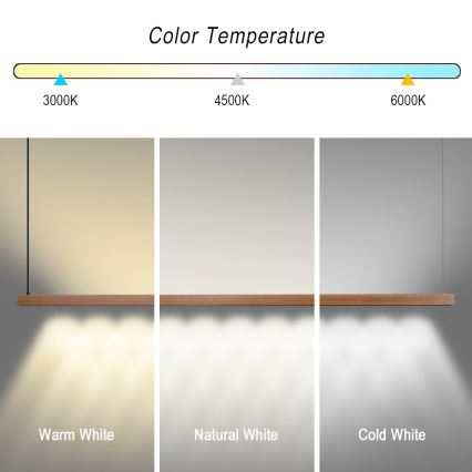 Immax NEO 07305L - hämaratav LED-ripplamp kaablil MADEIRA LED/44W/230V Wi-Fi Tuya 202 cm tamm + kaugjuhtimispult