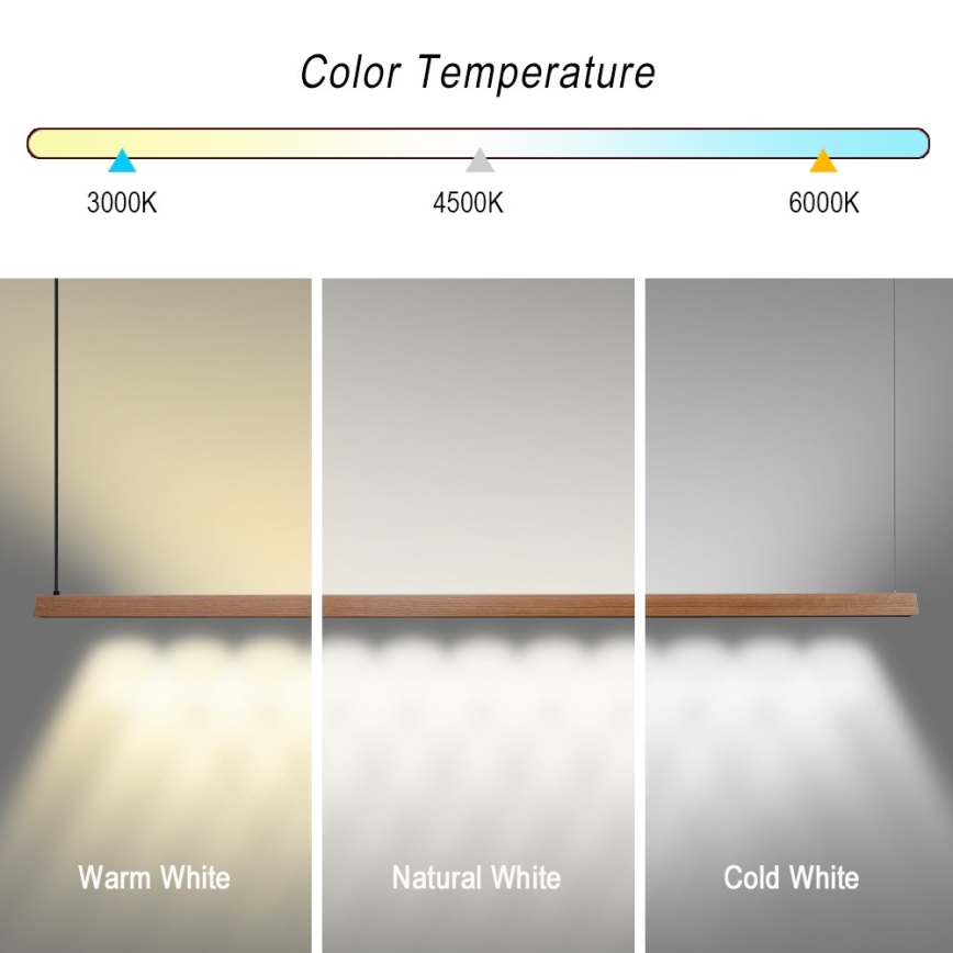 Immax NEO 07305L - hämaratav LED-ripplamp kaablil MADEIRA LED/44W/230V Wi-Fi Tuya 202 cm tamm + kaugjuhtimispult