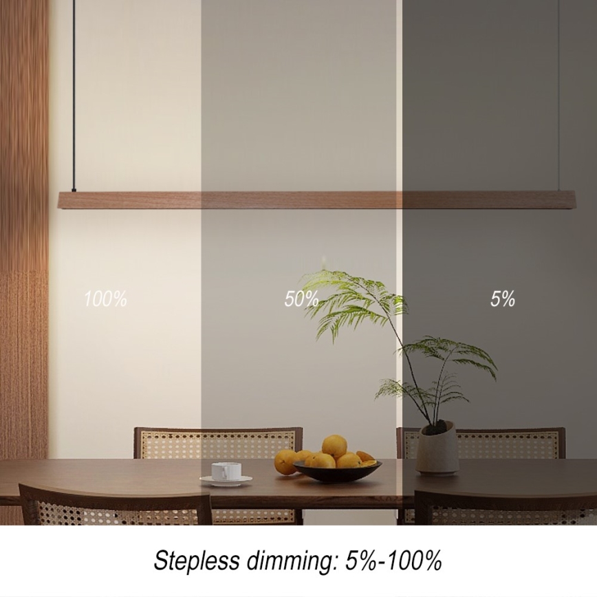 Immax NEO 07305L - hämaratav LED-ripplamp kaablil MADEIRA LED/44W/230V Wi-Fi Tuya 202 cm tamm + kaugjuhtimispult