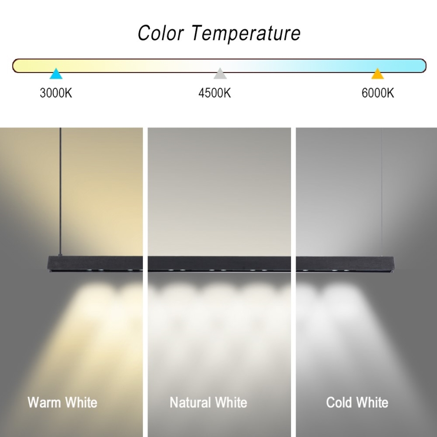 Immax NEO 07306L - LED-hämardatav rippvalgusti köiel MADEIRA LED/26W/230V Wi-Fi Tuya 122 cm must + kaugjuhtimispult