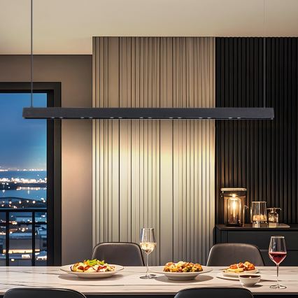 Immax NEO 07306L - LED-hämardatav rippvalgusti köiel MADEIRA LED/26W/230V Wi-Fi Tuya 122 cm must + kaugjuhtimispult