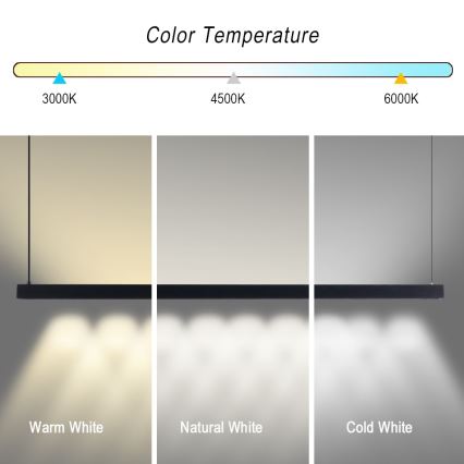 Immax NEO 07307L - LED hämardatav rippvalgusti kaabliga MADEIRA LED/33W/230V Wi-Fi Tuya 152 cm must + kaugjuhtimispult