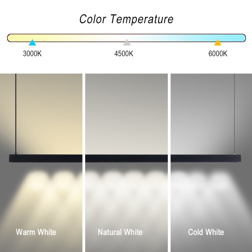 Immax NEO 07307L - LED hämardatav rippvalgusti kaabliga MADEIRA LED/33W/230V Wi-Fi Tuya 152 cm must + kaugjuhtimispult