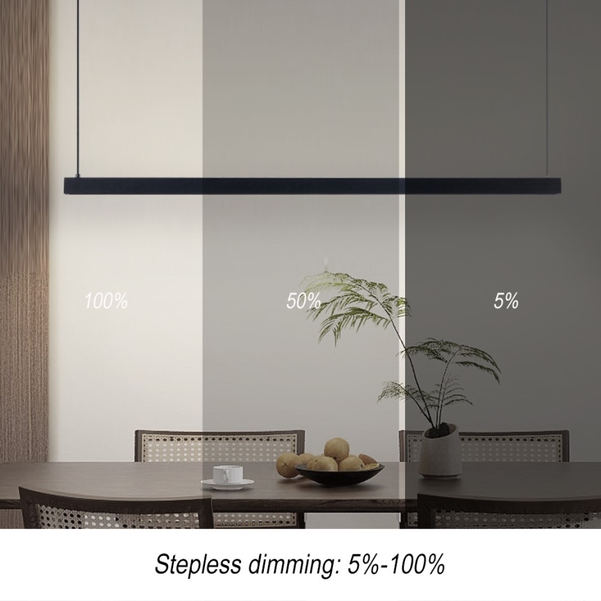 Immax NEO 07307L - LED hämardatav rippvalgusti kaabliga MADEIRA LED/33W/230V Wi-Fi Tuya 152 cm must + kaugjuhtimispult