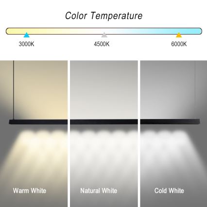 Immax NEO 07308L - hämardatav rippvalgusti kaablil MADEIRA LED/44W/230V Wi-Fi Tuya 202 cm must + kaugjuhtimispult