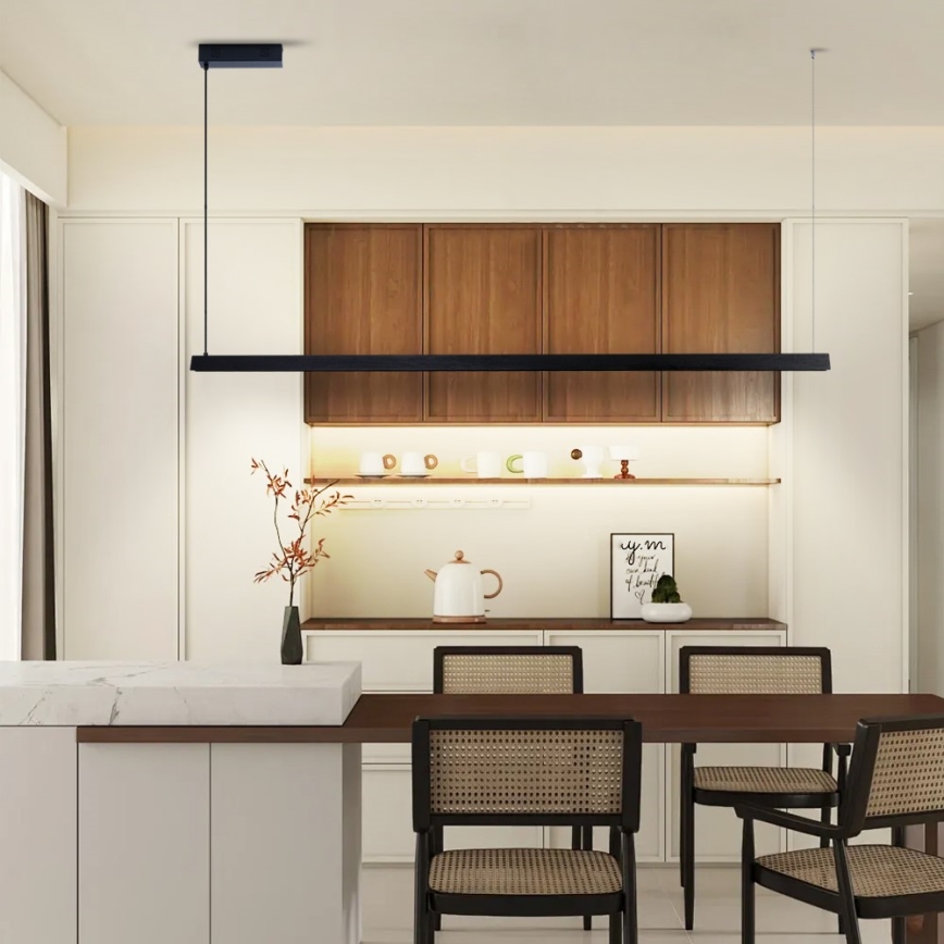 Immax NEO 07308L - hämardatav rippvalgusti kaablil MADEIRA LED/44W/230V Wi-Fi Tuya 202 cm must + kaugjuhtimispult