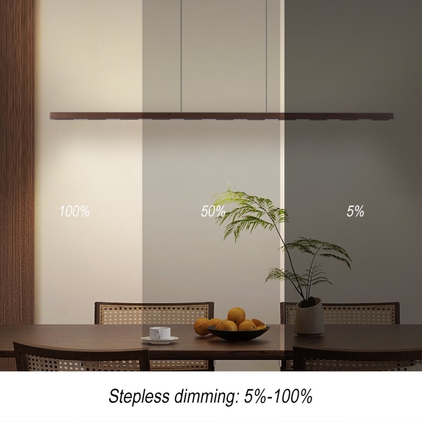 Immax NEO 07309L - LED-hämardatav rippvalgusti kaablil anduriga MADEIRA LED/37W/230V 157 cm pähkel