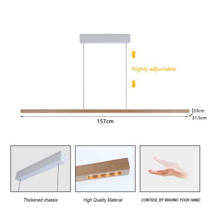 Immax NEO 07310L - Hämardatav LED-rippvalgusti kaablil anduriga MADEIRA LED/37W/230V 157 cm saarest