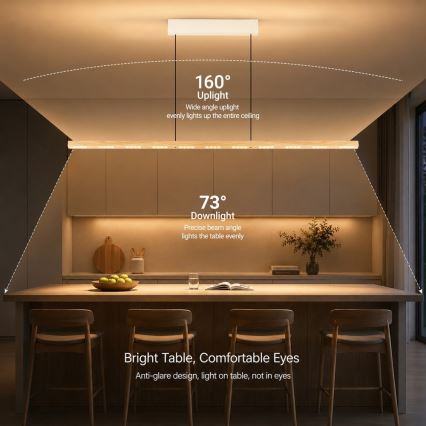 Immax NEO 07310L - Hämardatav LED-rippvalgusti kaablil anduriga MADEIRA LED/37W/230V 157 cm saarest