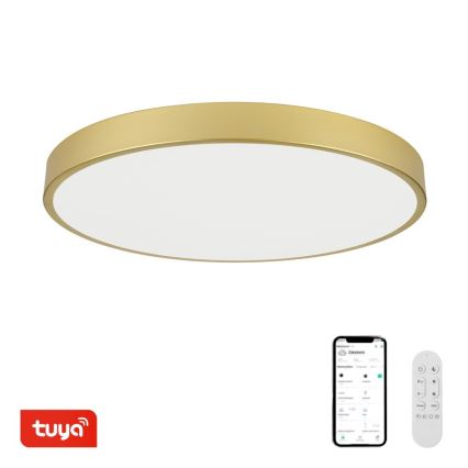 Immax NEO 07311L - LED-hämardatav laelamp SEMPLICI LED/96 W/230 V läbimõõt 80 cm Wi-Fi Tuya, kuldne + kaugjuhtimispult