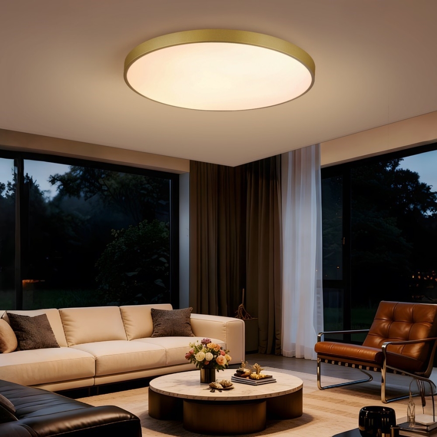 Immax NEO 07311L - LED-hämardatav laelamp SEMPLICI LED/96 W/230 V läbimõõt 80 cm Wi-Fi Tuya, kuldne + kaugjuhtimispult