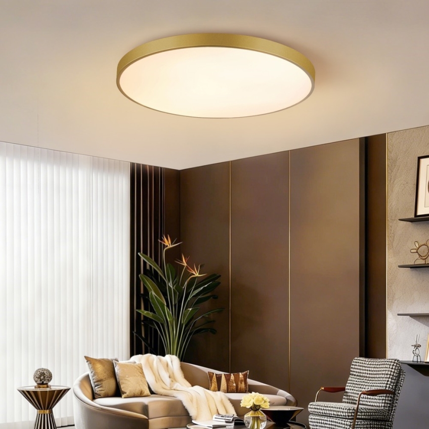 Immax NEO 07311L - LED-hämardatav laelamp SEMPLICI LED/96 W/230 V läbimõõt 80 cm Wi-Fi Tuya, kuldne + kaugjuhtimispult
