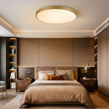 Immax NEO 07311L - LED-hämardatav laelamp SEMPLICI LED/96 W/230 V läbimõõt 80 cm Wi-Fi Tuya, kuldne + kaugjuhtimispult