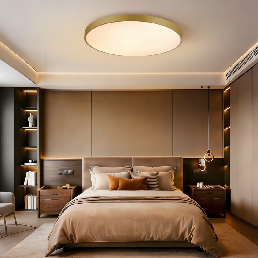 Immax NEO 07311L - LED-hämardatav laelamp SEMPLICI LED/96 W/230 V läbimõõt 80 cm Wi-Fi Tuya, kuldne + kaugjuhtimispult