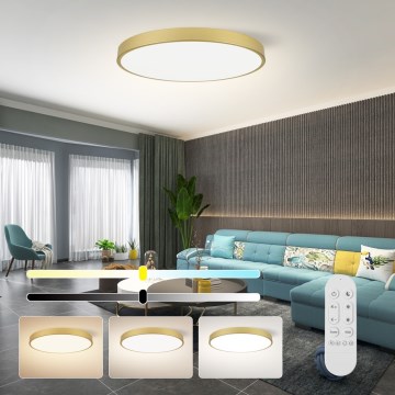 Immax NEO 07311L - LED-hämardatav laelamp SEMPLICI LED/96 W/230 V läbimõõt 80 cm Wi-Fi Tuya, kuldne + kaugjuhtimispult