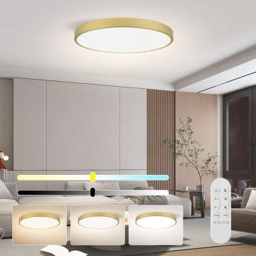 Immax NEO 07312L - hämardatav laelamp SEMPLICI LED, 128 W, 230 V, läbimõõt 100 cm, Wi-Fi Tuya, kuldne + kaugjuhtimispult