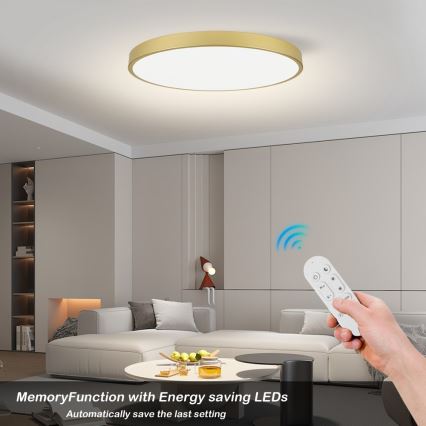 Immax NEO 07312L - hämardatav laelamp SEMPLICI LED, 128 W, 230 V, läbimõõt 100 cm, Wi-Fi Tuya, kuldne + kaugjuhtimispult