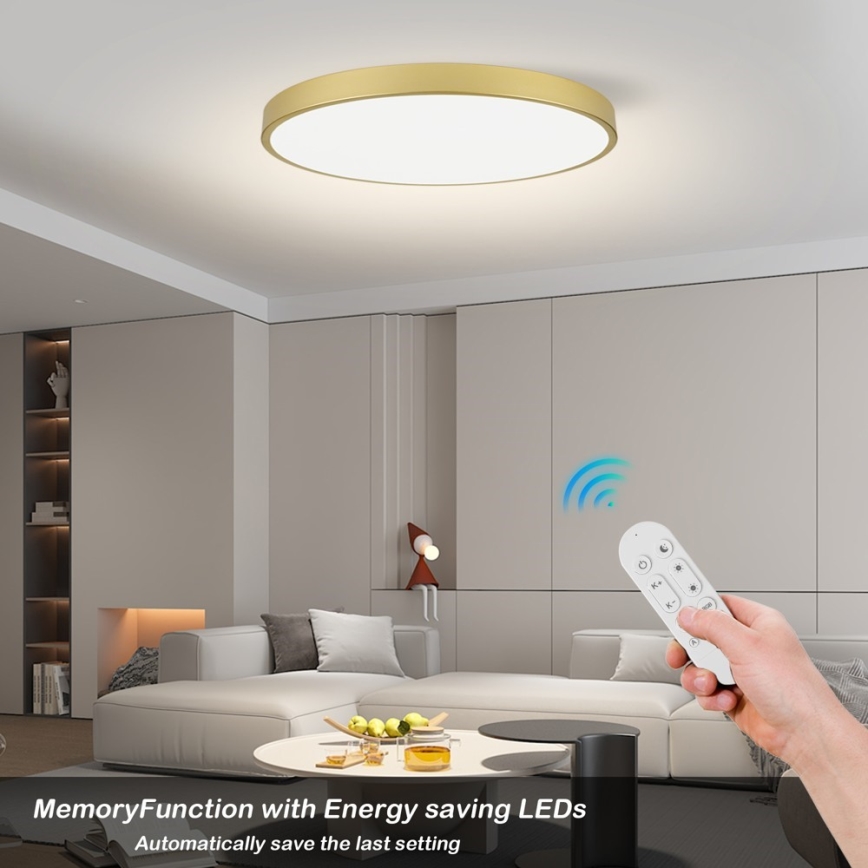 Immax NEO 07312L - hämardatav laelamp SEMPLICI LED, 128 W, 230 V, läbimõõt 100 cm, Wi-Fi Tuya, kuldne + kaugjuhtimispult