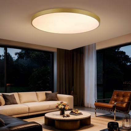 Immax NEO 07312L - hämardatav laelamp SEMPLICI LED, 128 W, 230 V, läbimõõt 100 cm, Wi-Fi Tuya, kuldne + kaugjuhtimispult