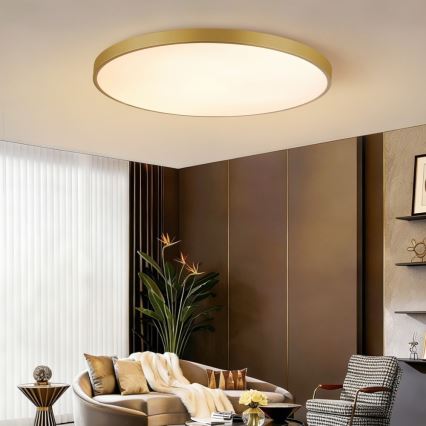Immax NEO 07312L - hämardatav laelamp SEMPLICI LED, 128 W, 230 V, läbimõõt 100 cm, Wi-Fi Tuya, kuldne + kaugjuhtimispult