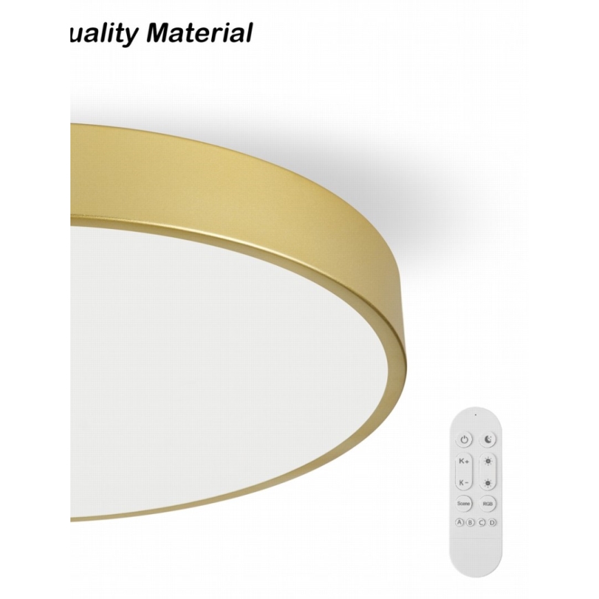 Immax NEO 07312L - hämardatav laelamp SEMPLICI LED, 128 W, 230 V, läbimõõt 100 cm, Wi-Fi Tuya, kuldne + kaugjuhtimispult