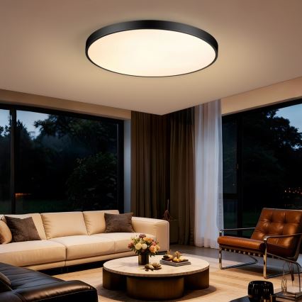 Immax NEO 07313L - LED hämardatav laevalgusti SEMPLICI LED/96W/230V, läbimõõt 80 cm, Tuya Wi-Fi, musta värvi + kaugjuhtimispult