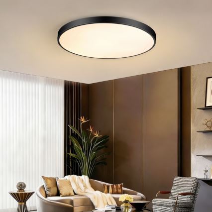 Immax NEO 07313L - LED hämardatav laevalgusti SEMPLICI LED/96W/230V, läbimõõt 80 cm, Tuya Wi-Fi, musta värvi + kaugjuhtimispult