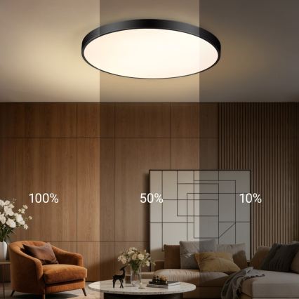 Immax NEO 07313L - LED hämardatav laevalgusti SEMPLICI LED/96W/230V, läbimõõt 80 cm, Tuya Wi-Fi, musta värvi + kaugjuhtimispult