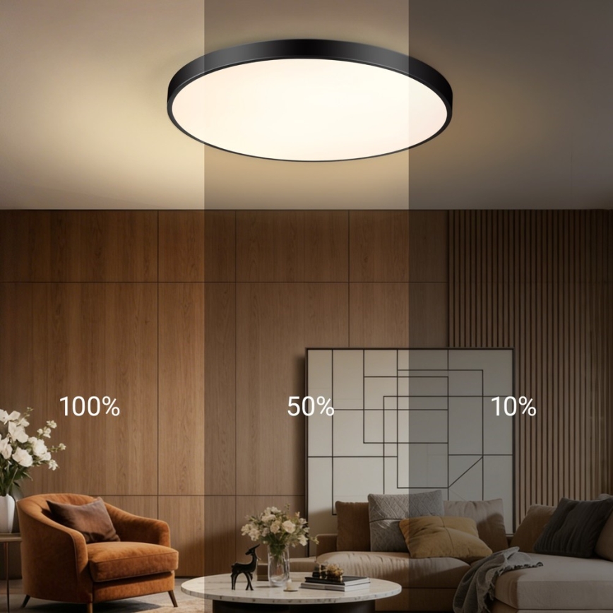 Immax NEO 07313L - LED hämardatav laevalgusti SEMPLICI LED/96W/230V, läbimõõt 80 cm, Tuya Wi-Fi, musta värvi + kaugjuhtimispult