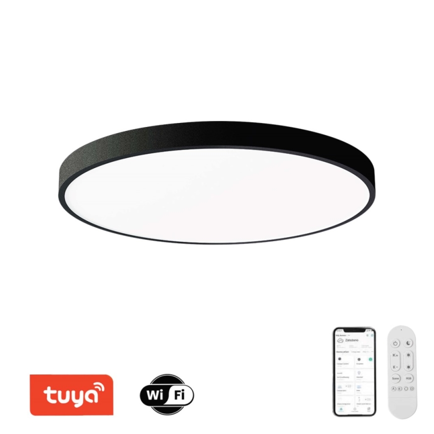 Immax NEO 07314L - LED-hämardatav laelamp SEMPLICI LED/128W/230V, läbimõõt 100 cm, Wi-Fi Tuya, must + kaugjuhtimispult