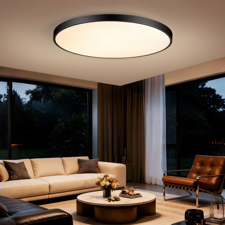 Immax NEO 07314L - LED-hämardatav laelamp SEMPLICI LED/128W/230V, läbimõõt 100 cm, Wi-Fi Tuya, must + kaugjuhtimispult