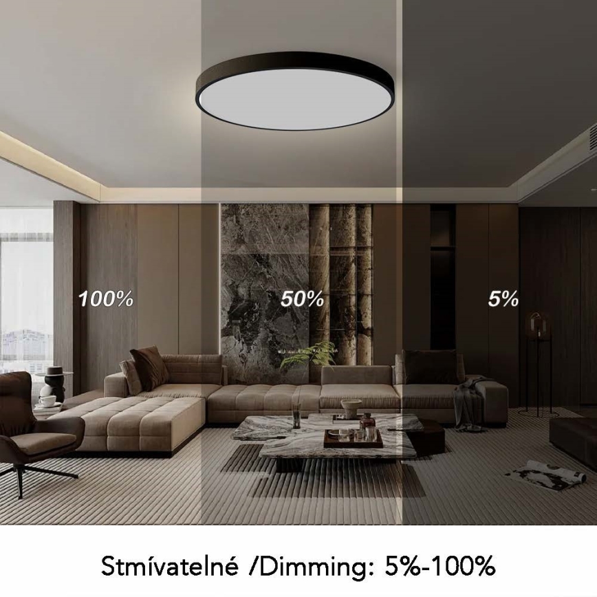 Immax NEO 07314L - LED-hämardatav laelamp SEMPLICI LED/128W/230V, läbimõõt 100 cm, Wi-Fi Tuya, must + kaugjuhtimispult