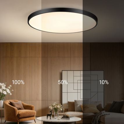 Immax NEO 07314L - LED-hämardatav laelamp SEMPLICI LED/128W/230V, läbimõõt 100 cm, Wi-Fi Tuya, must + kaugjuhtimispult