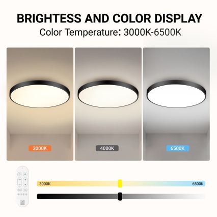 Immax NEO 07314L - LED-hämardatav laelamp SEMPLICI LED/128W/230V, läbimõõt 100 cm, Wi-Fi Tuya, must + kaugjuhtimispult