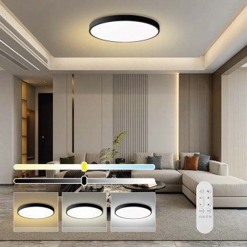 Immax NEO 07314L - LED-hämardatav laelamp SEMPLICI LED/128W/230V, läbimõõt 100 cm, Wi-Fi Tuya, must + kaugjuhtimispult
