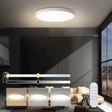 Immax NEO 07315L - LED hämardatav laelamp SEMPLICI LED/96W/230V läbimõõt 80 cm Wi-Fi Tuya valge + kaugjuhtimispult