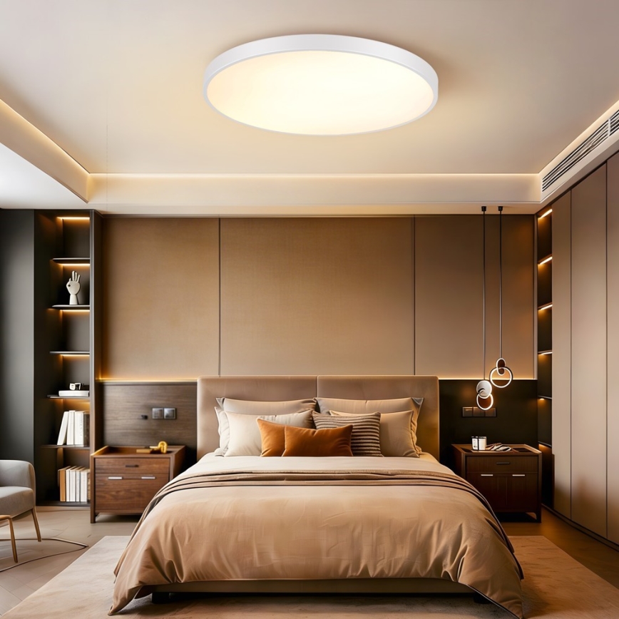 Immax NEO 07315L - LED hämardatav laelamp SEMPLICI LED/96W/230V läbimõõt 80 cm Wi-Fi Tuya valge + kaugjuhtimispult