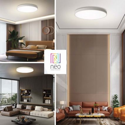Immax NEO 07315L - LED hämardatav laelamp SEMPLICI LED/96W/230V läbimõõt 80 cm Wi-Fi Tuya valge + kaugjuhtimispult